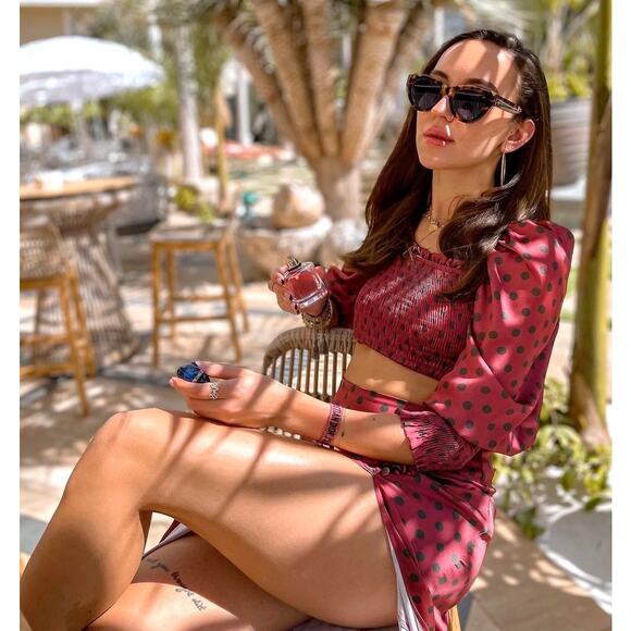 ZARA Co-Ord Polka Dot Puff Sleeve Top & Midi Skirt Set NWT ❤️ - Picture 6 of 16